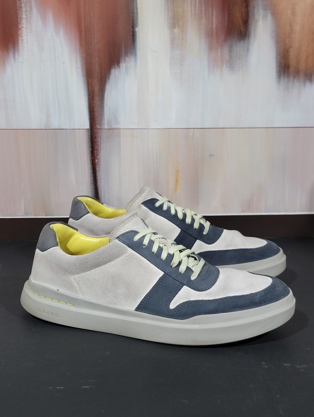 Cole Haan Shoes Sz 10, Low Top, Grey & Blue Suede Sneakers Men's